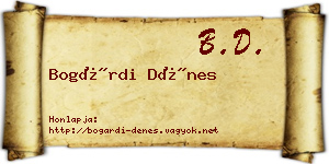 Bogárdi Dénes névjegykártya